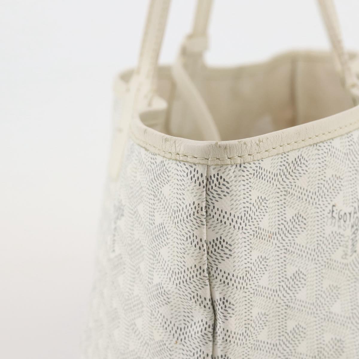 GOYARD Herringbone Saint Louis GM Tote Bag PVC White Auth 204859A