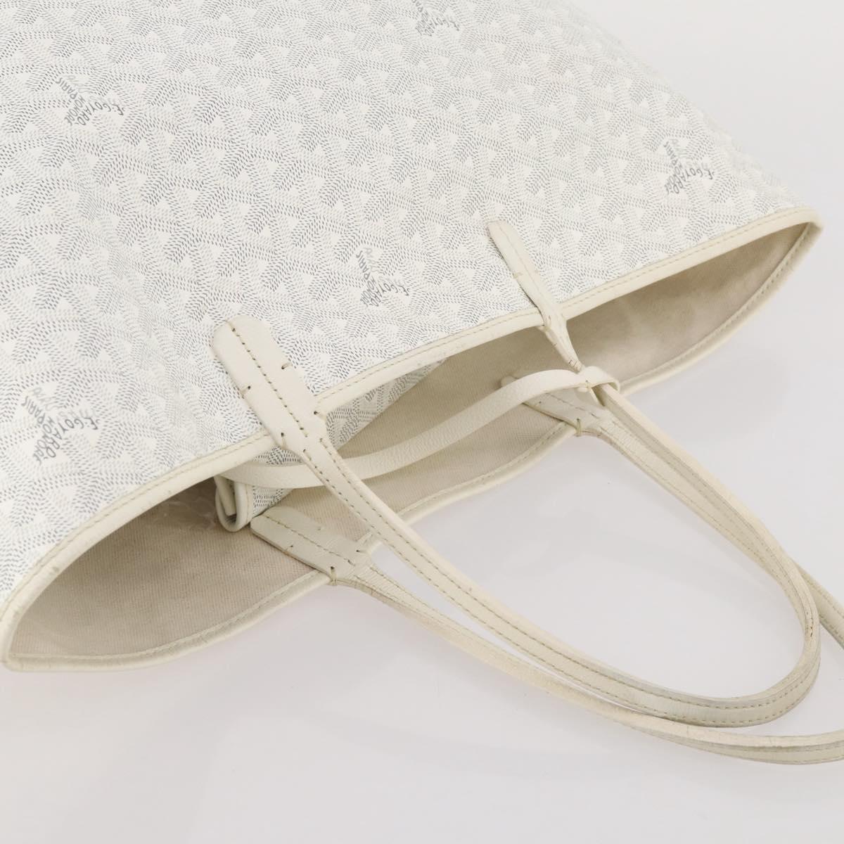 GOYARD Herringbone Saint Louis GM Tote Bag PVC White Auth 204859A