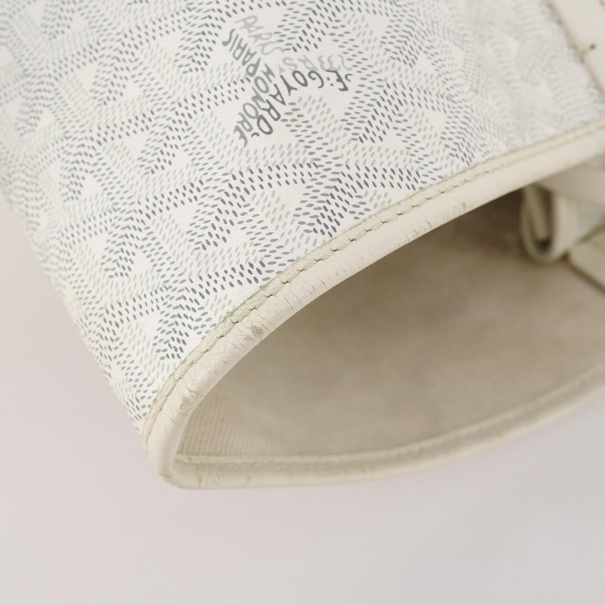 GOYARD Herringbone Saint Louis GM Tote Bag PVC White Auth 204859A