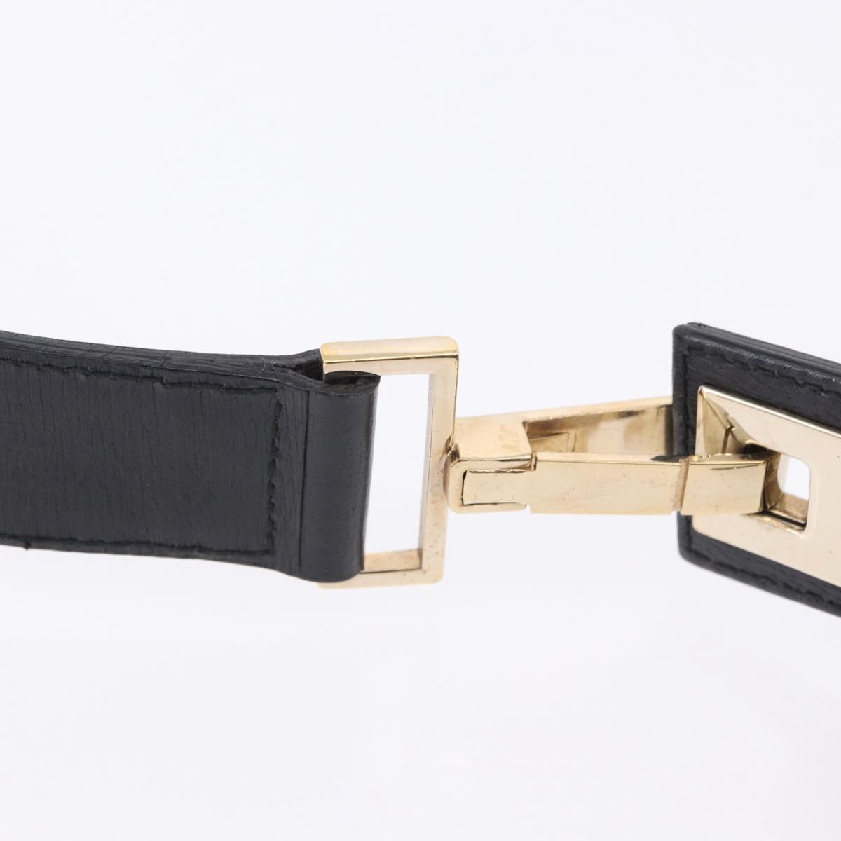 GUCCI Shoulder Bag Leather Black Gold 001 4204 Auth 204864A