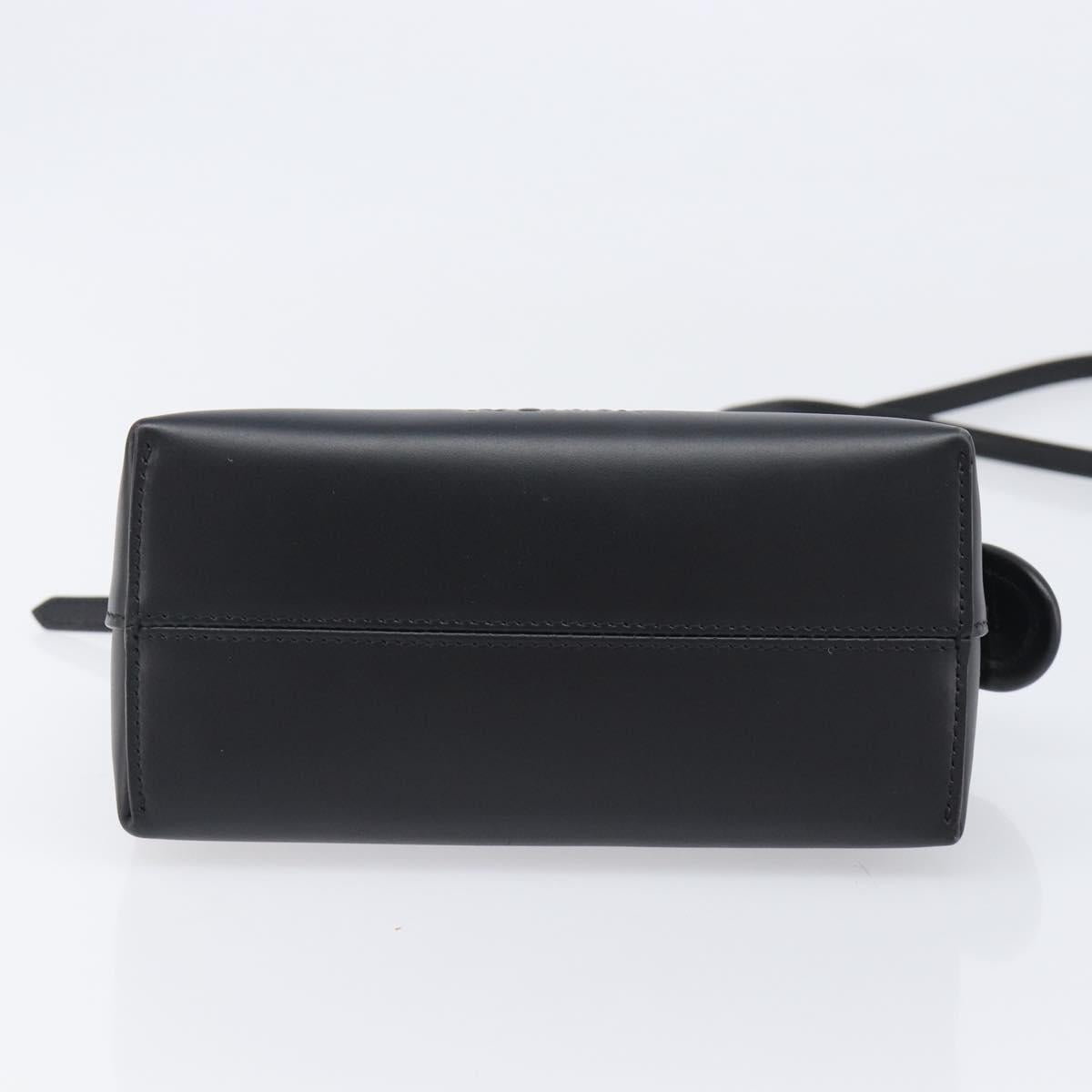 FENDI By The Way Mini Hand Bag Leather 2way Black Gold Tone 8BS067 Auth 204865V