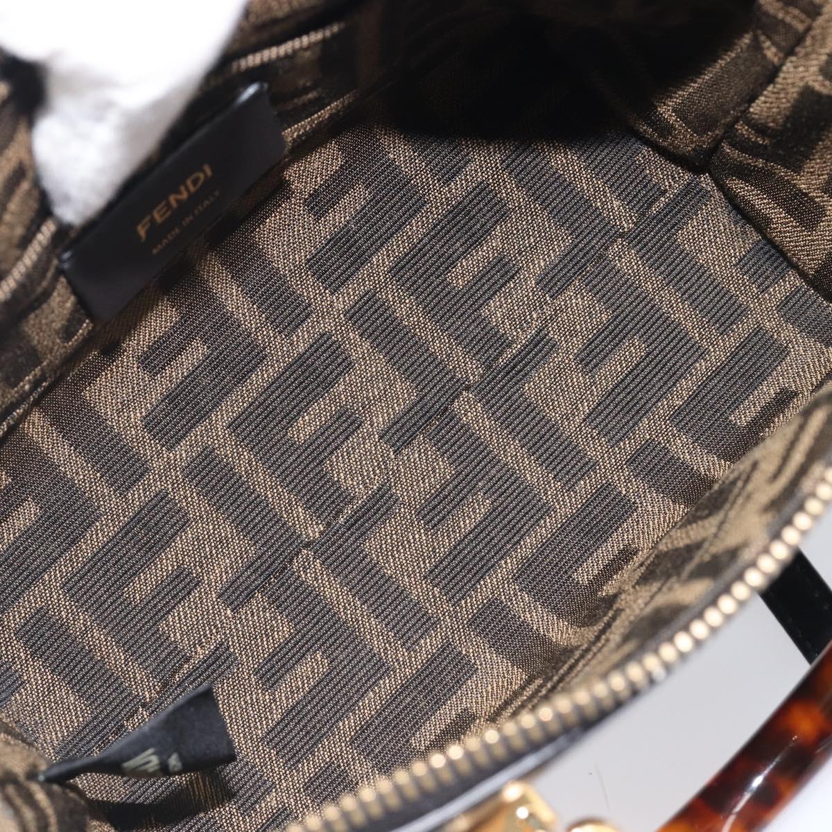 FENDI By The Way Mini Hand Bag Leather 2way Black Gold Tone 8BS067 Auth 204865V