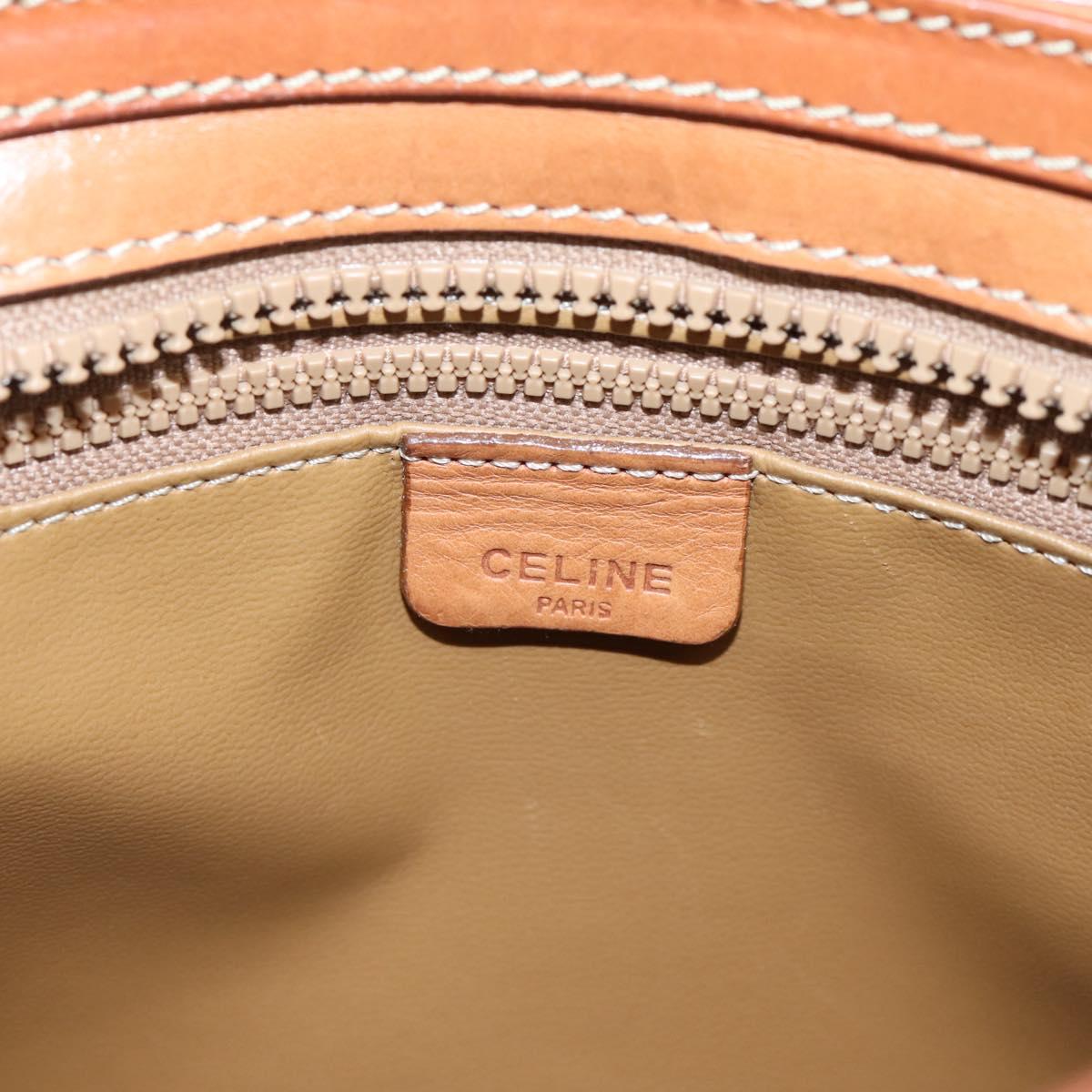 CELINE Macadam Canvas Tote Bag PVC Beige Gold Auth 204866A