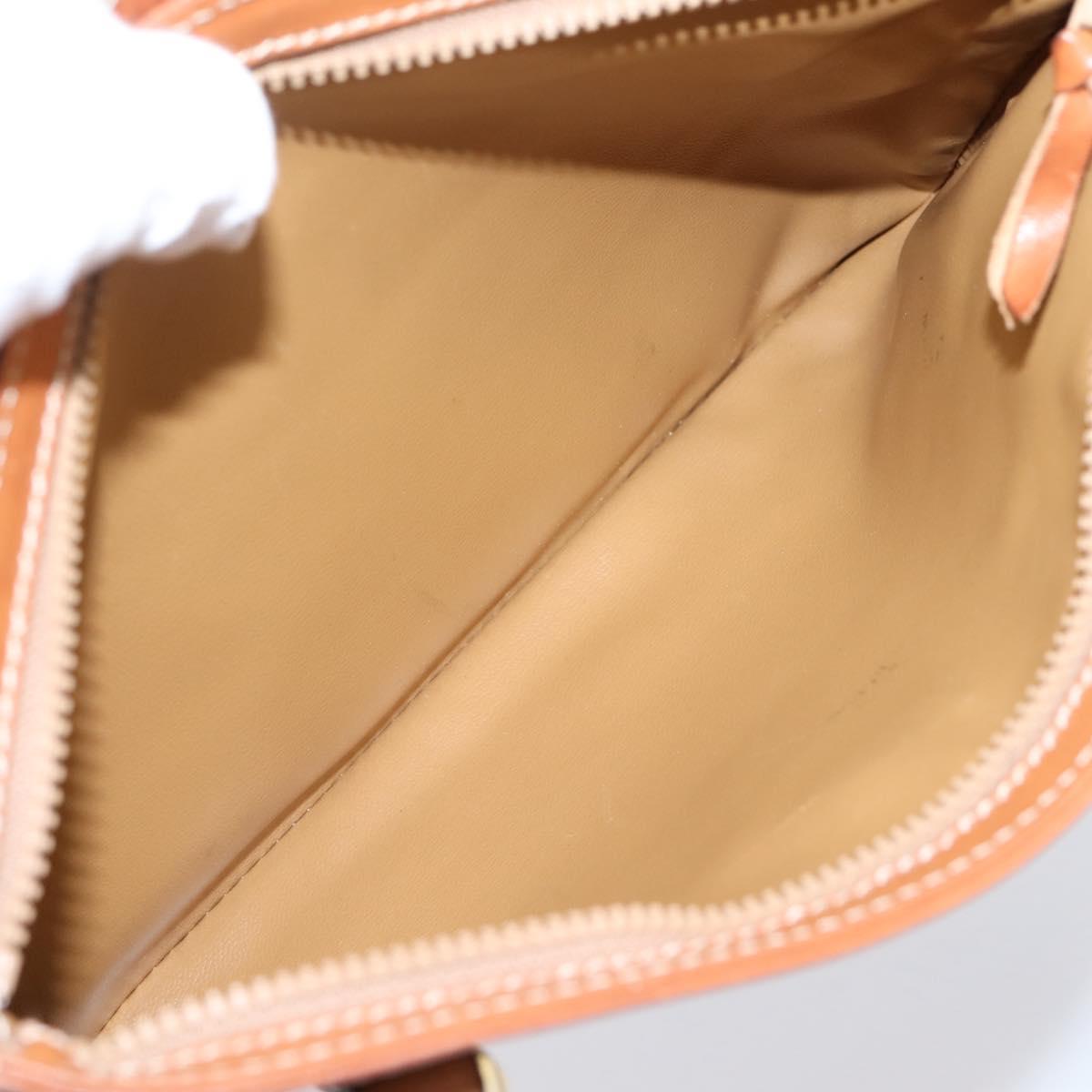 CELINE Macadam Canvas Tote Bag PVC Beige Gold Auth 204866A