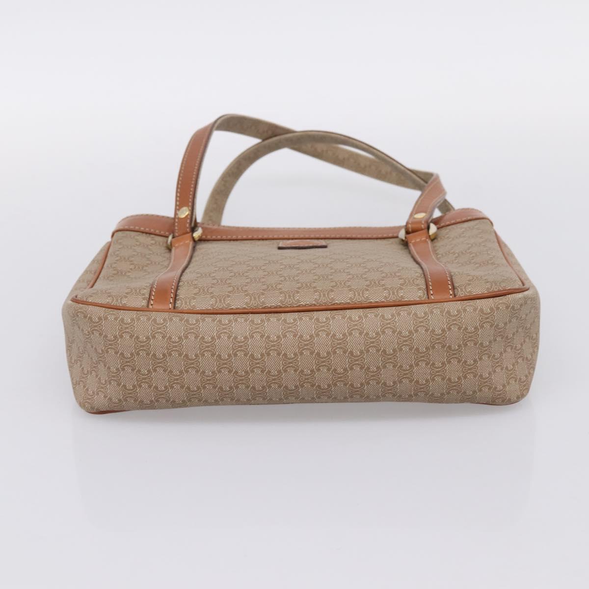 CELINE Macadam Canvas Tote Bag PVC Beige Gold Auth 204866A