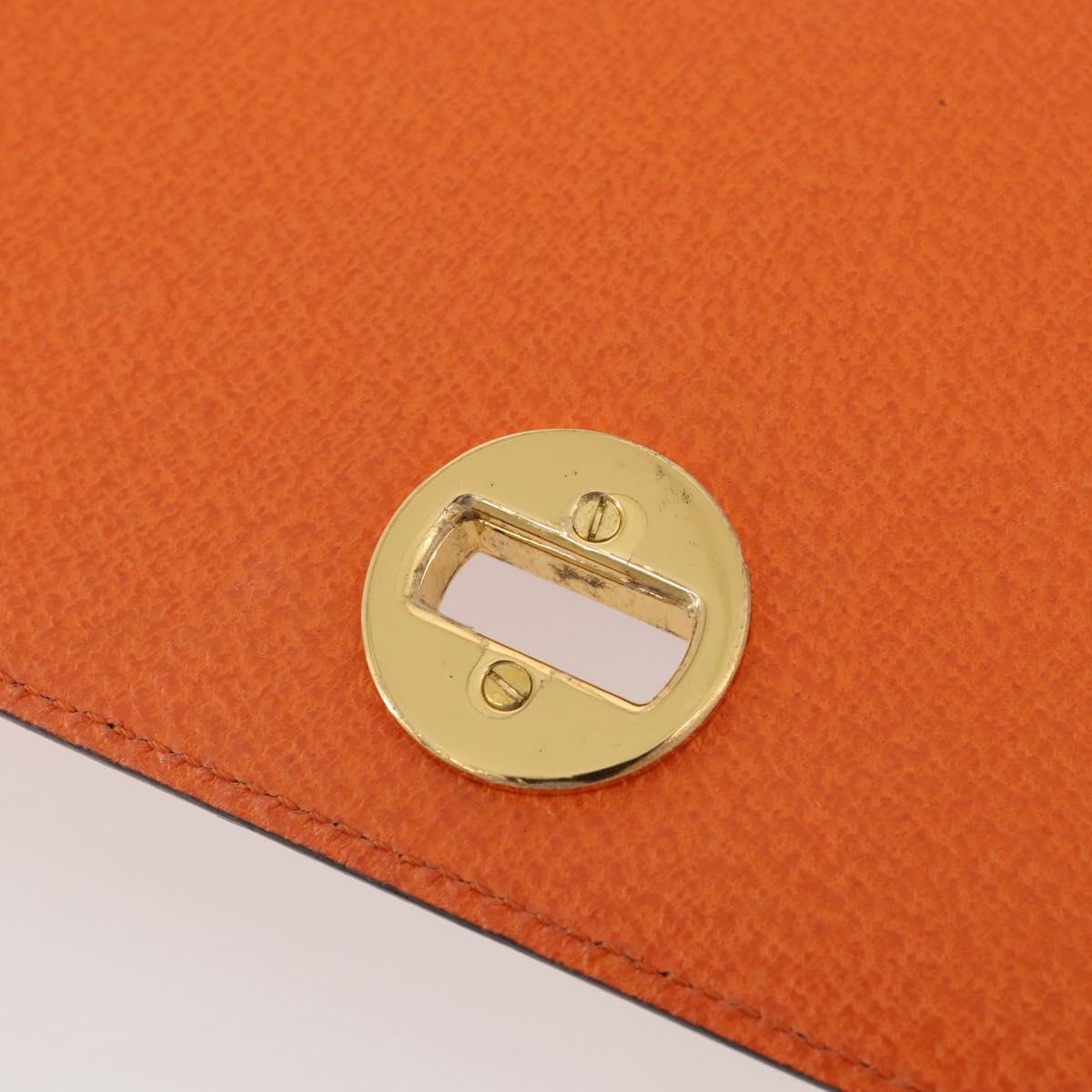 BVLGARI Shoulder Bag Leather Orange Gold Auth 204867A