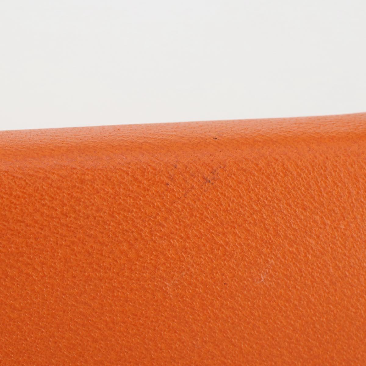 BVLGARI Shoulder Bag Leather Orange Gold Auth 204867A