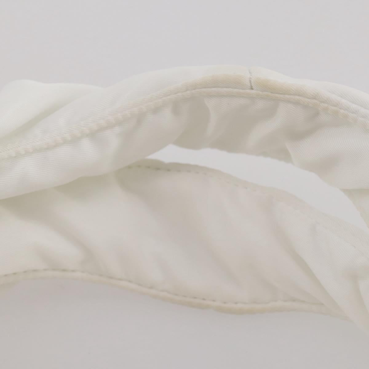 PRADA Hand Bag Nylon White Auth 204869A
