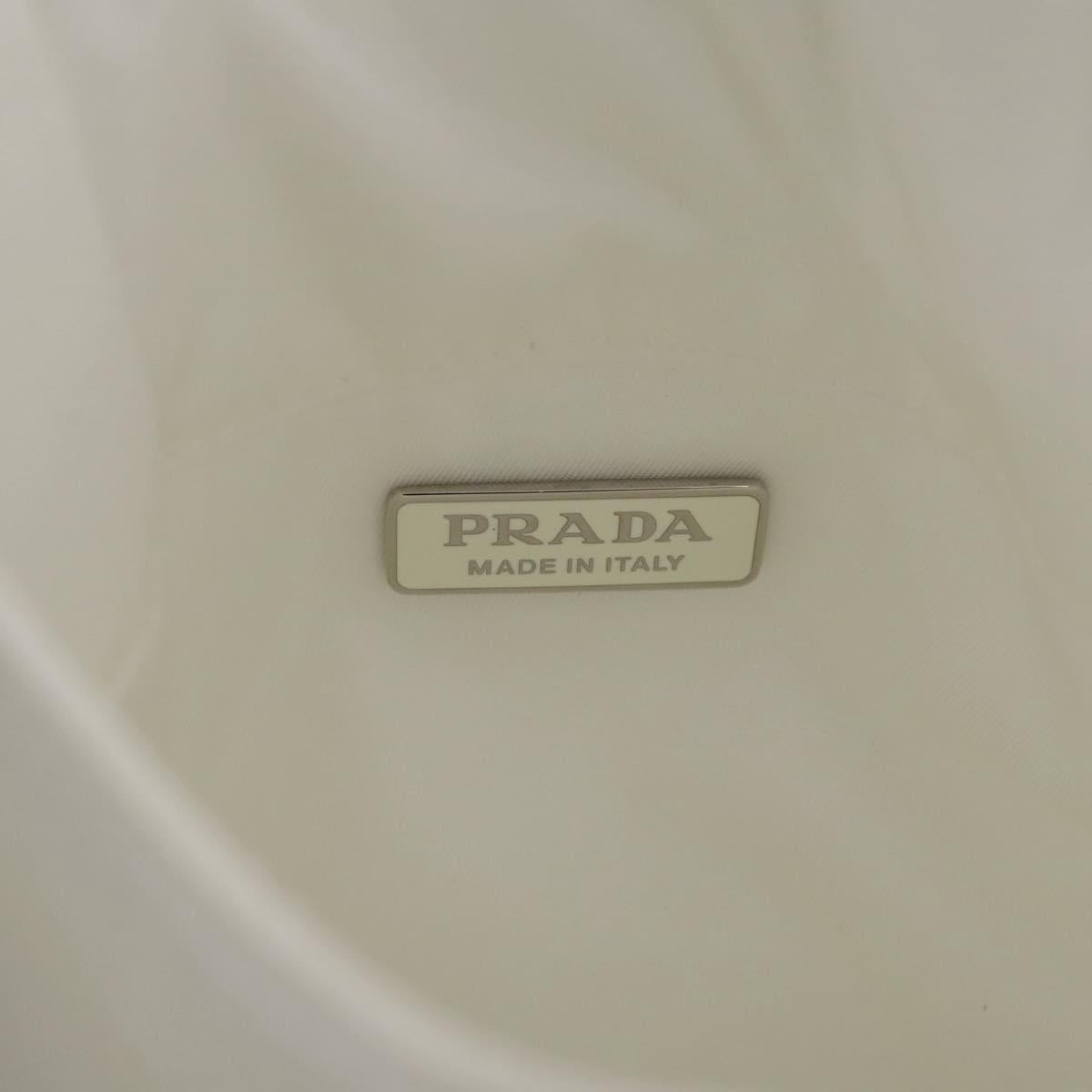 PRADA Hand Bag Nylon White Auth 204869A