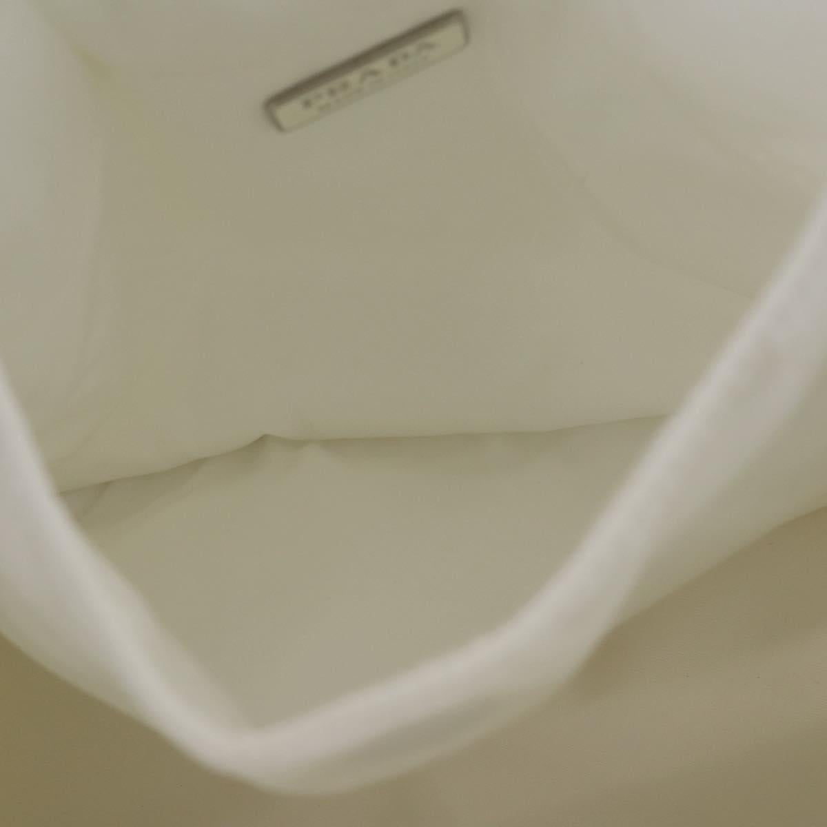 PRADA Hand Bag Nylon White Auth 204869A