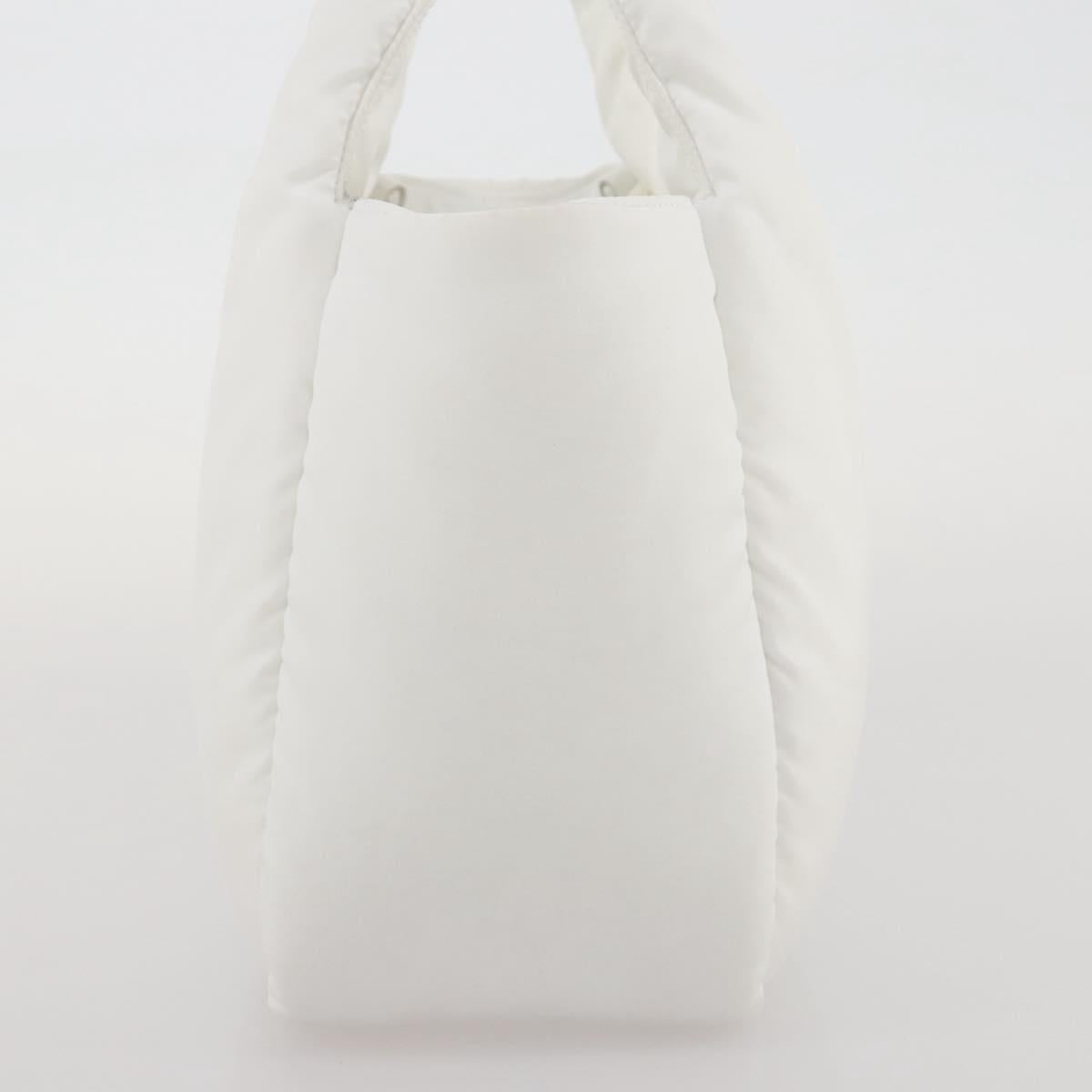 PRADA Hand Bag Nylon White Auth 204869A
