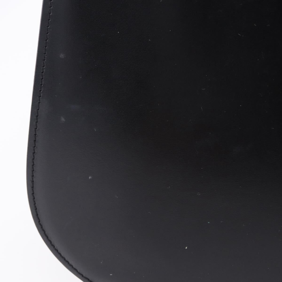 CELINE Shoulder Bag Leather Black Gold Auth 204875