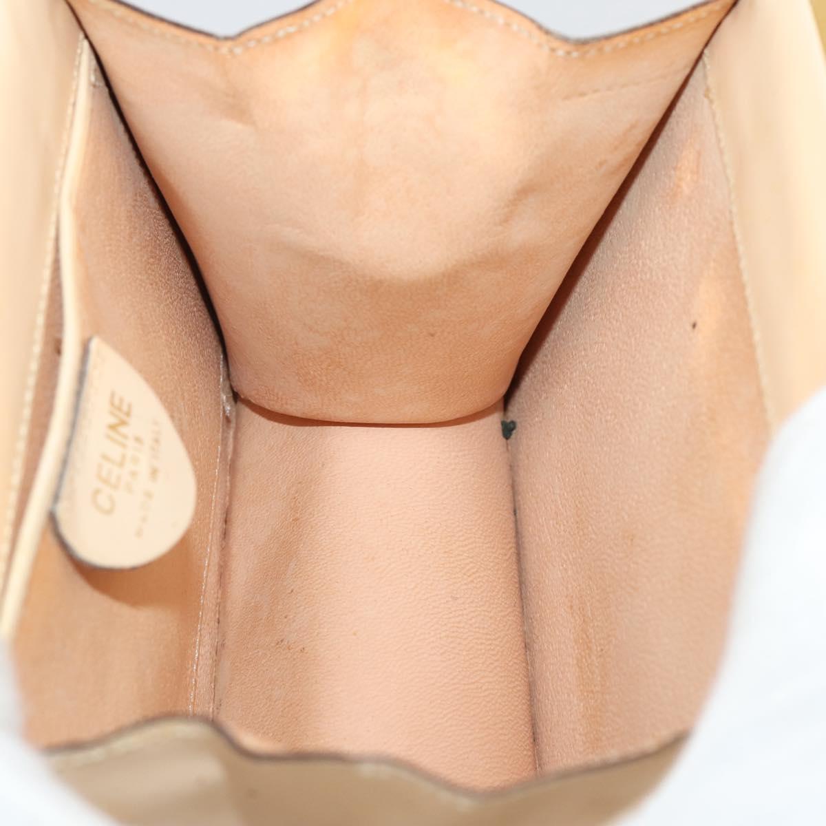 CELINE Hand Bag plastic Beige Gold Auth 204877