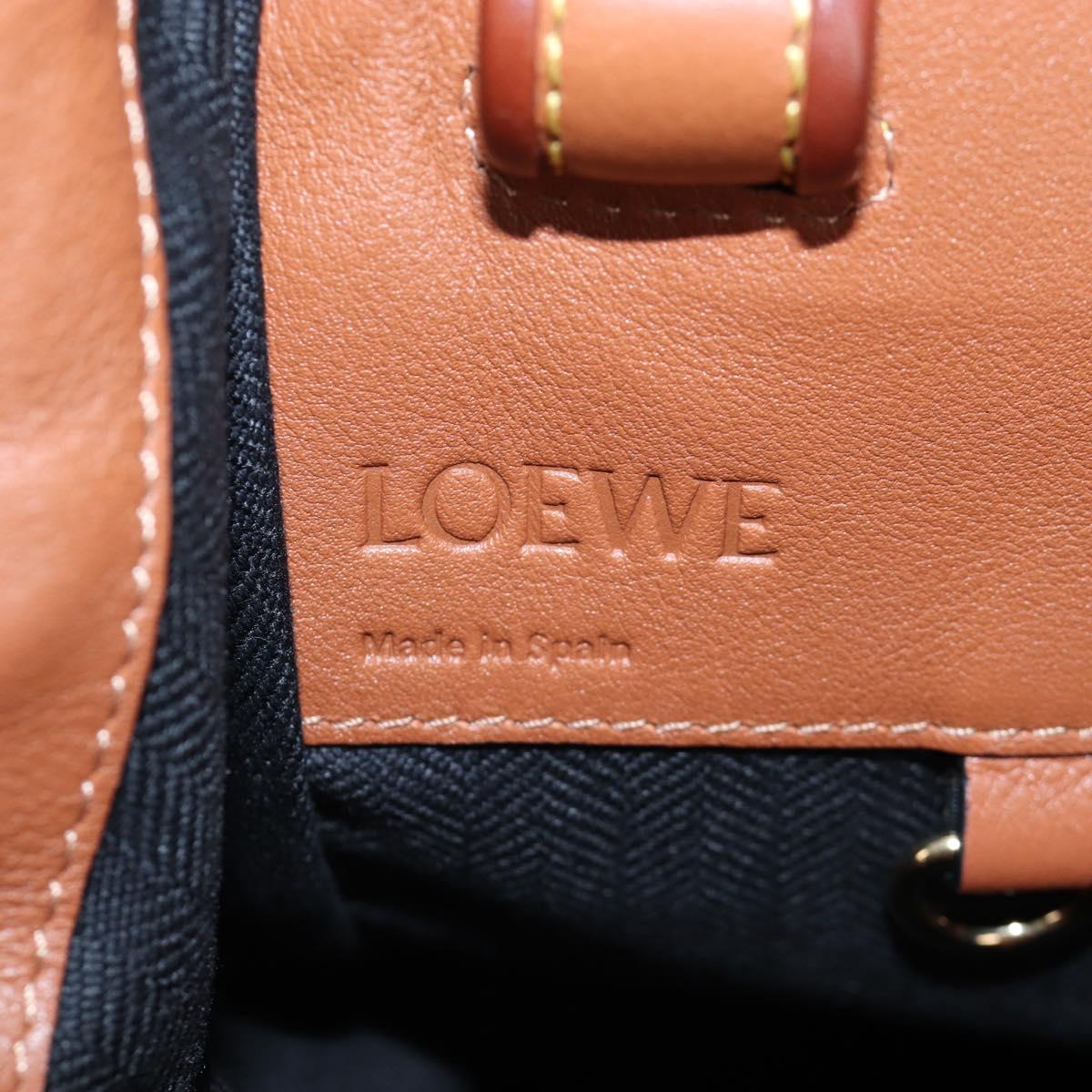 LOEWE Hammock Hand Bag Leather 2way Brown Gold Auth 204880SAM