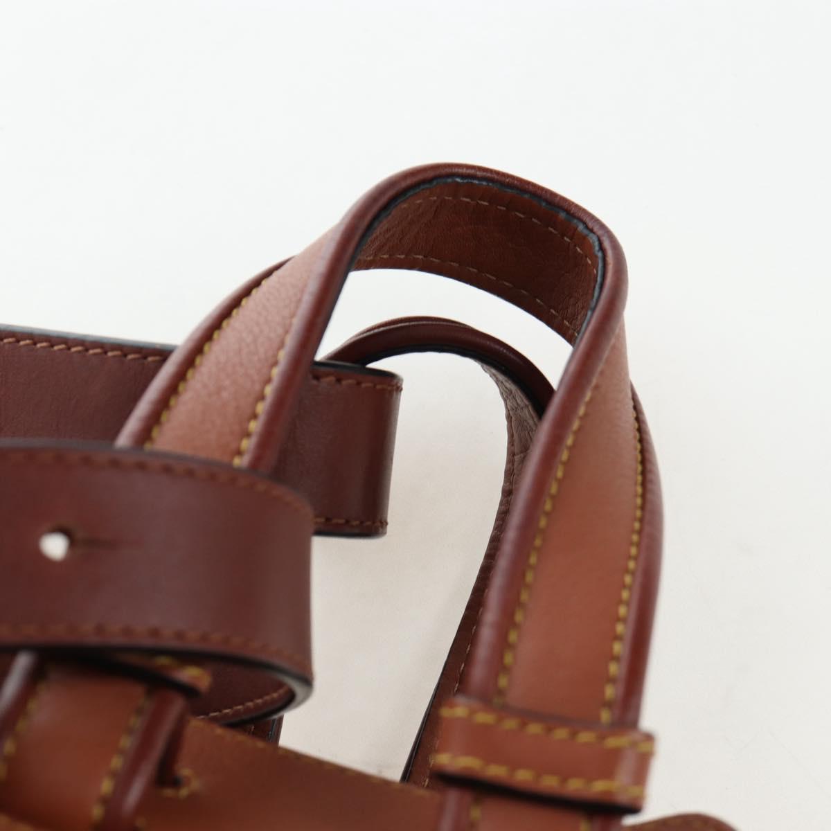 LOEWE Hammock Hand Bag Leather 2way Brown Gold Auth 204880SAM
