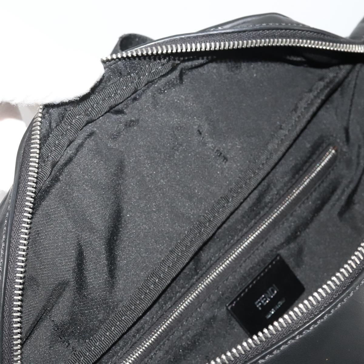 FENDI Bugseye Body Bag Leather Black Silver 7VA434 Auth 204881M