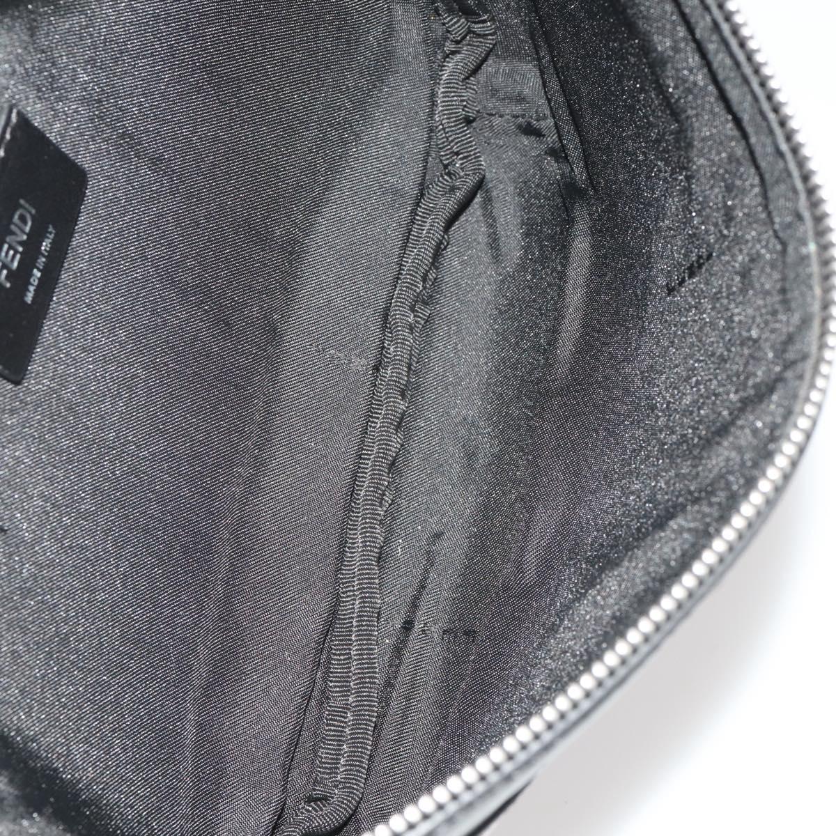 FENDI Bugseye Body Bag Leather Black Silver 7VA434 Auth 204881M