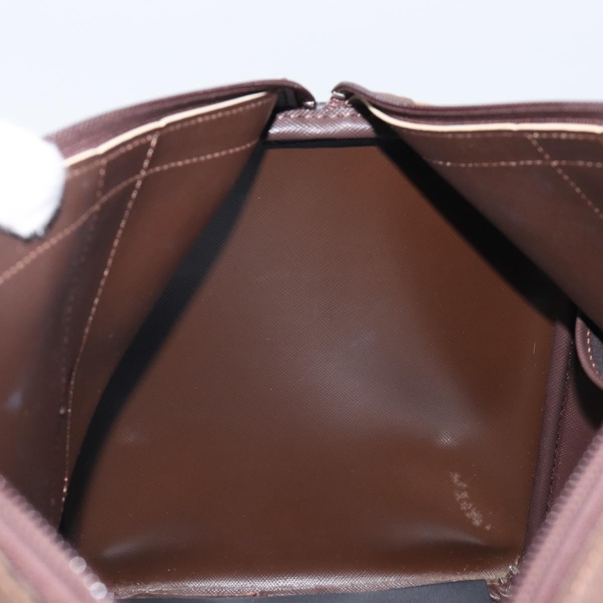 Burberrys Nova Check Boston Bag Canvas Brown Gold Auth 204885A