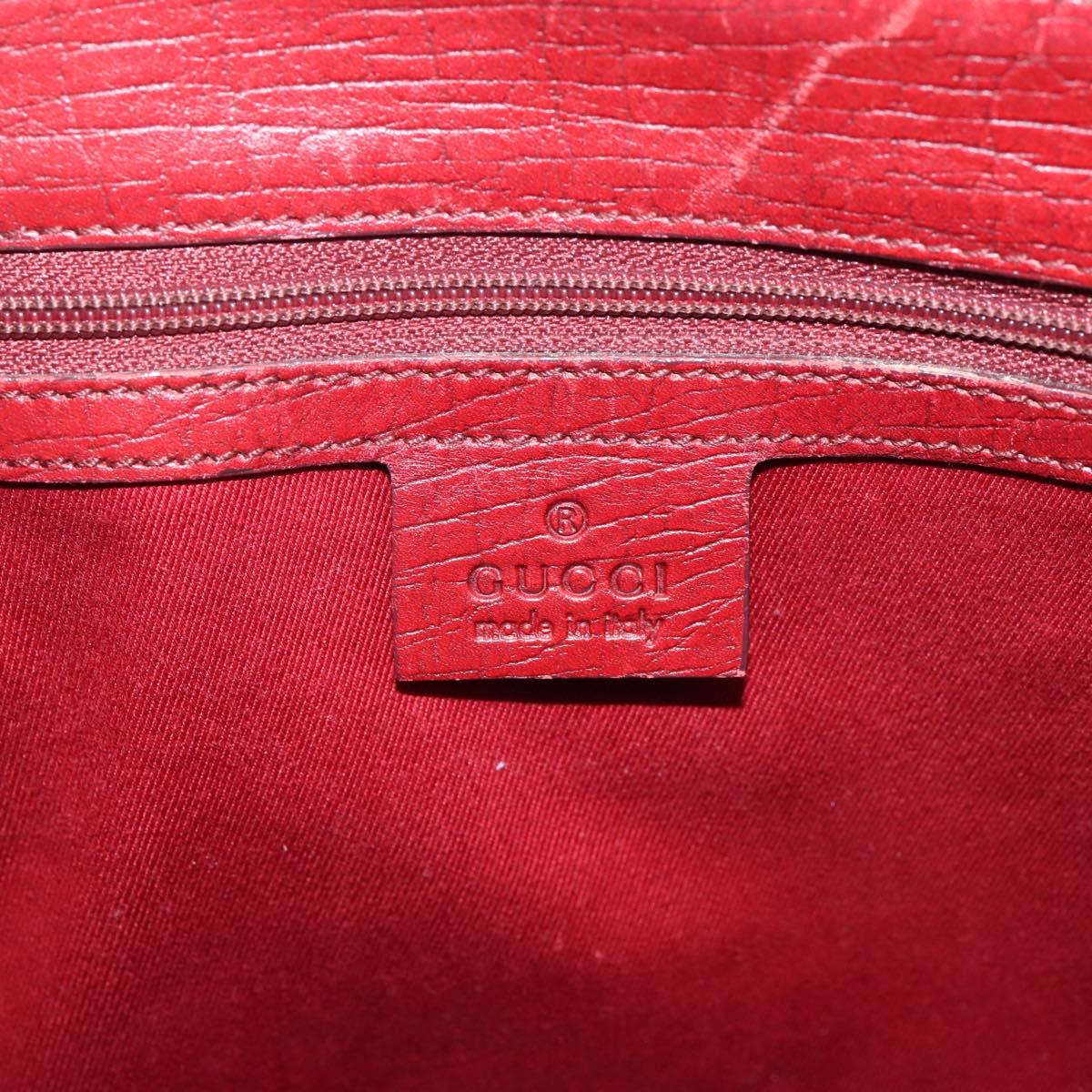 GUCCI GG Canvas Bamboo Hand Bag Red Silver 112526 Auth 204886