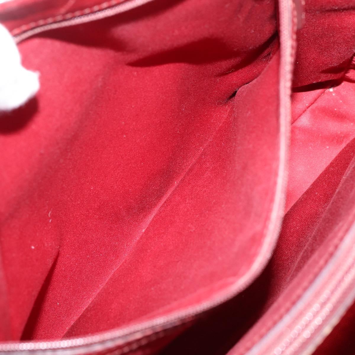 GUCCI GG Canvas Bamboo Hand Bag Red Silver 112526 Auth 204886
