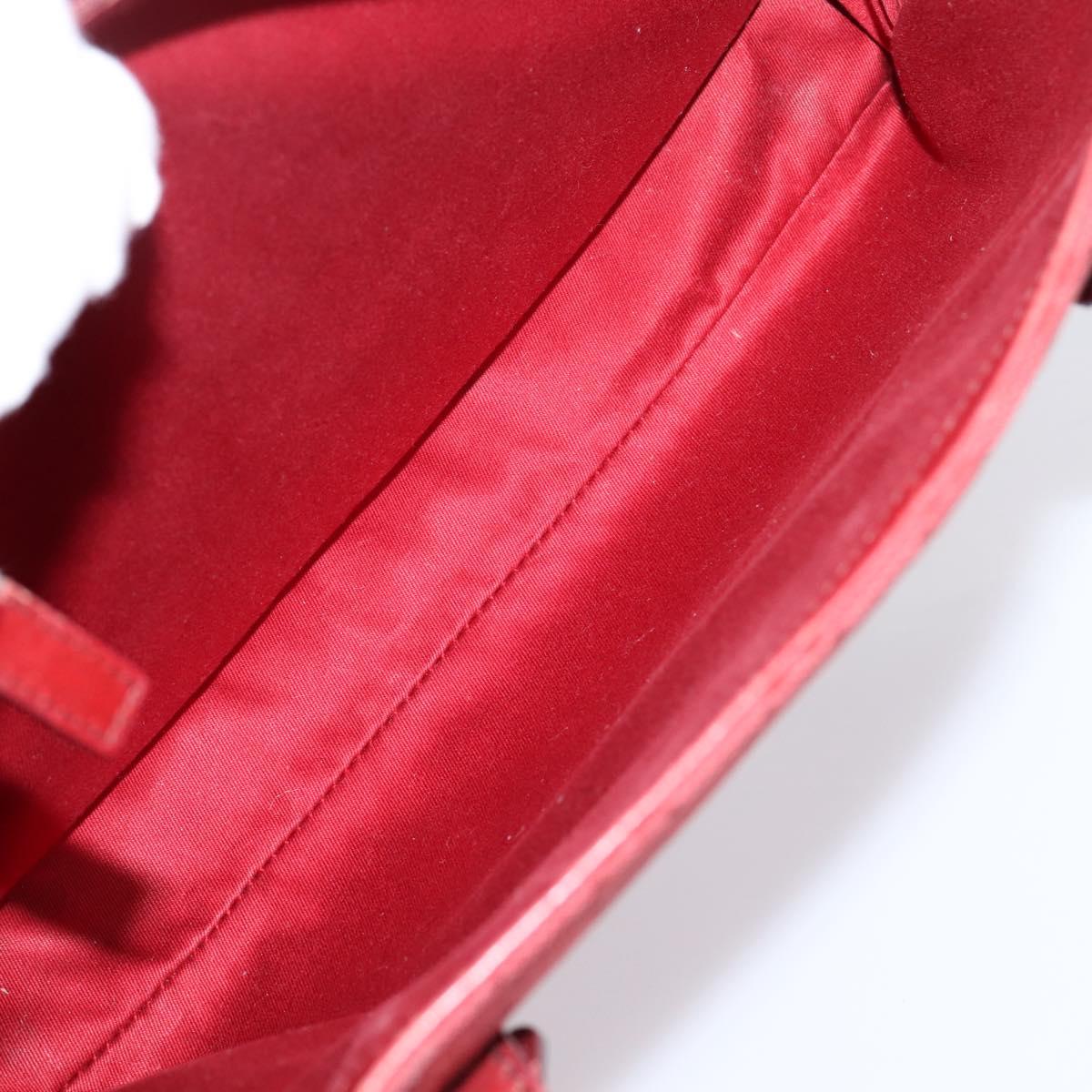 GUCCI GG Canvas Bamboo Hand Bag Red Silver 112526 Auth 204886