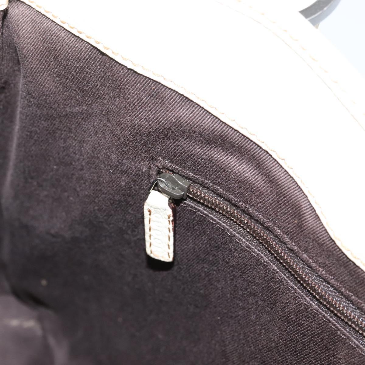 GUCCI GG Canvas Hand Bag Beige Silver 113015 Auth 204887A