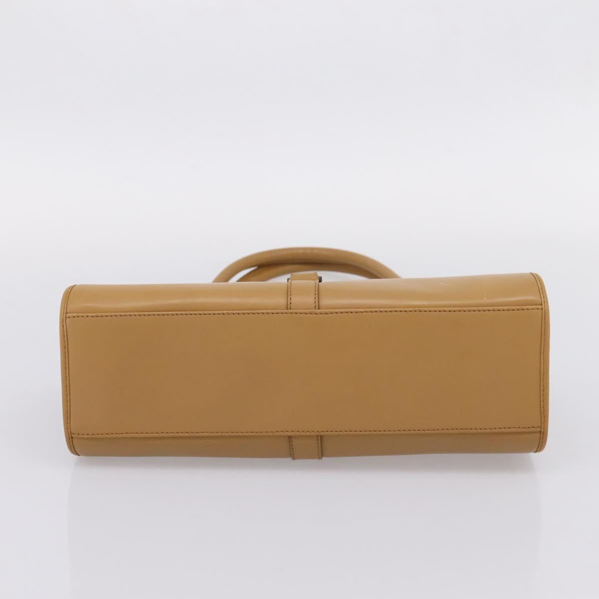 GUCCI Jackie Hand Bag Leather Beige Silver 002 1067 Auth 204890A