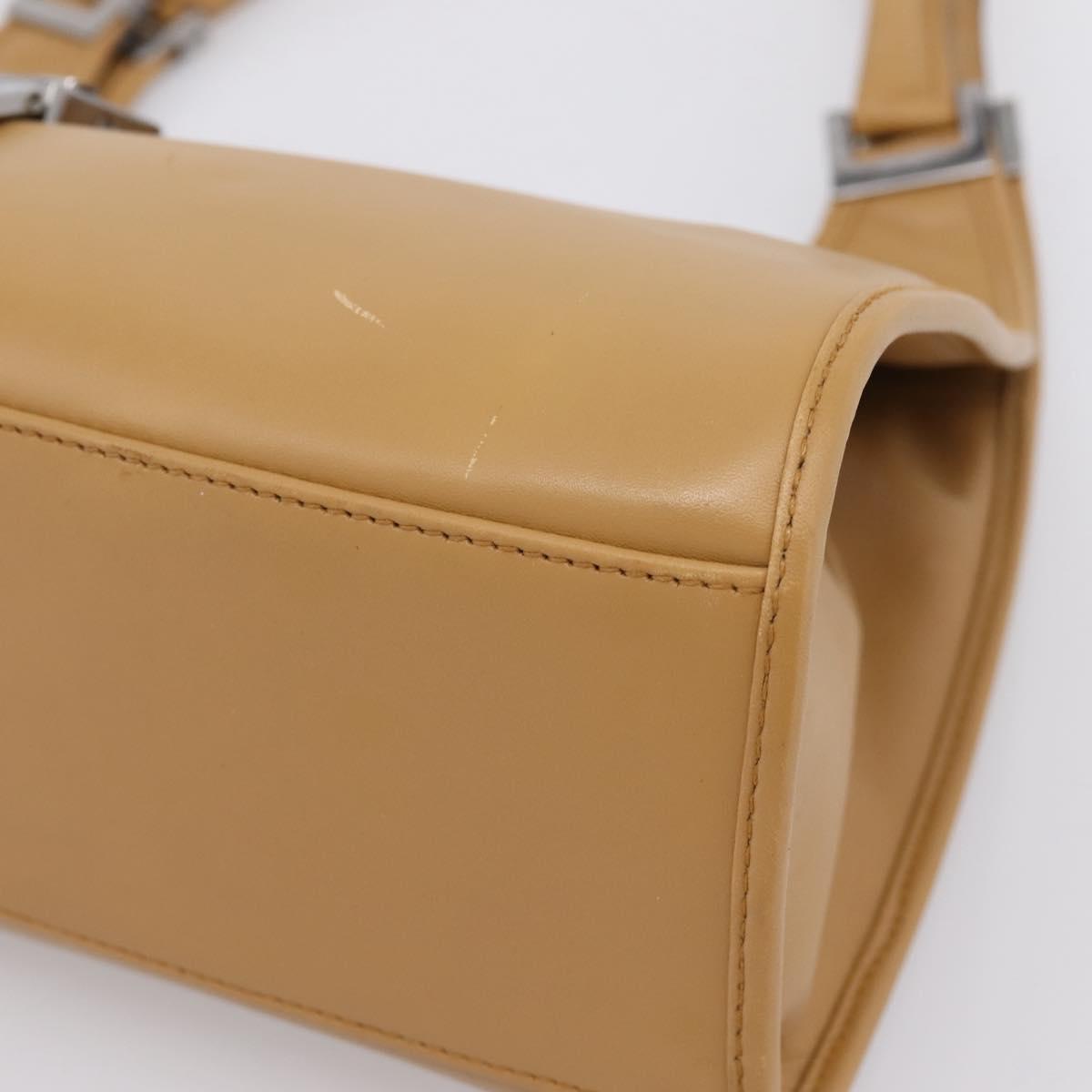 GUCCI Jackie Hand Bag Leather Beige Silver 002 1067 Auth 204890A