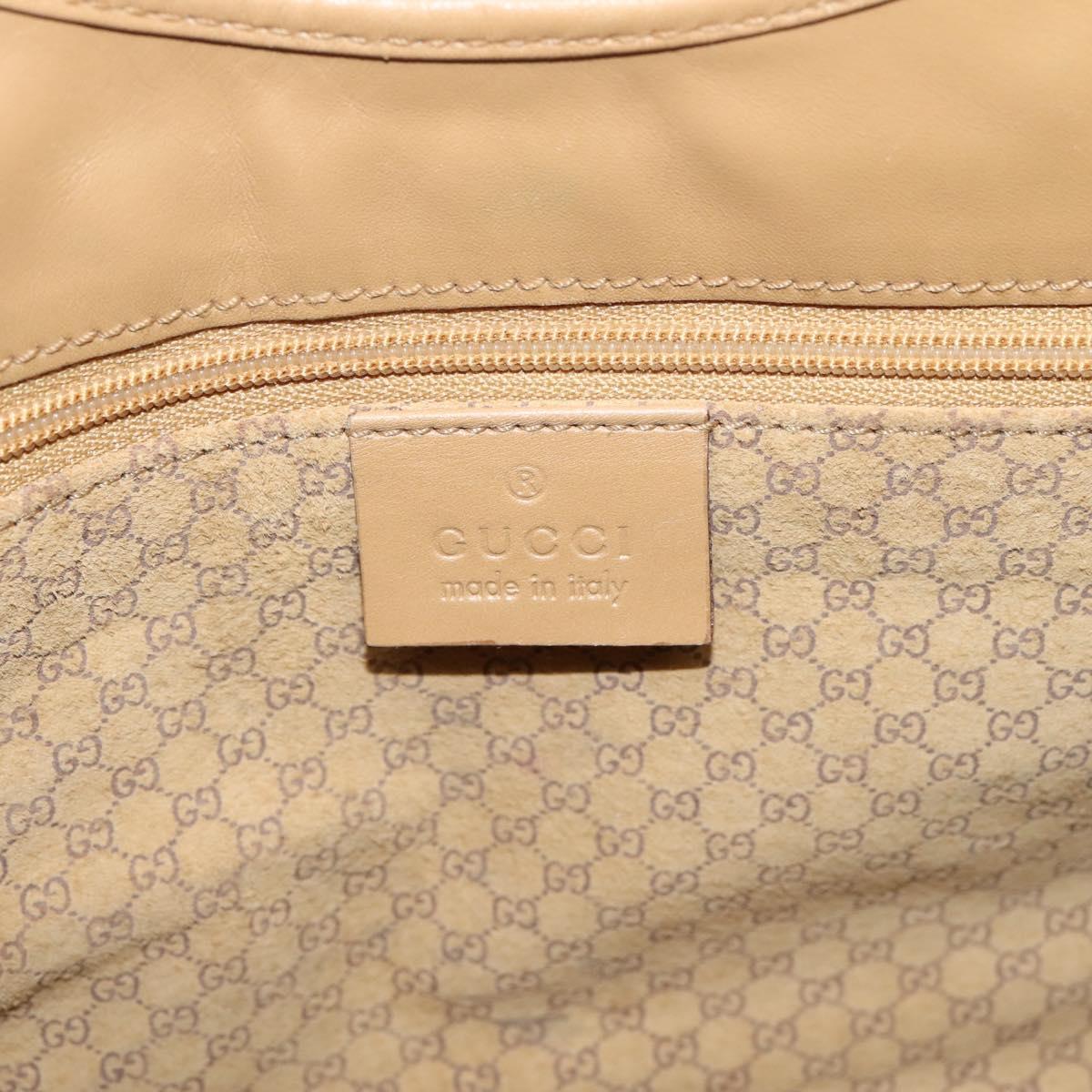 GUCCI Jackie Hand Bag Leather Beige Silver 002 1067 Auth 204890A