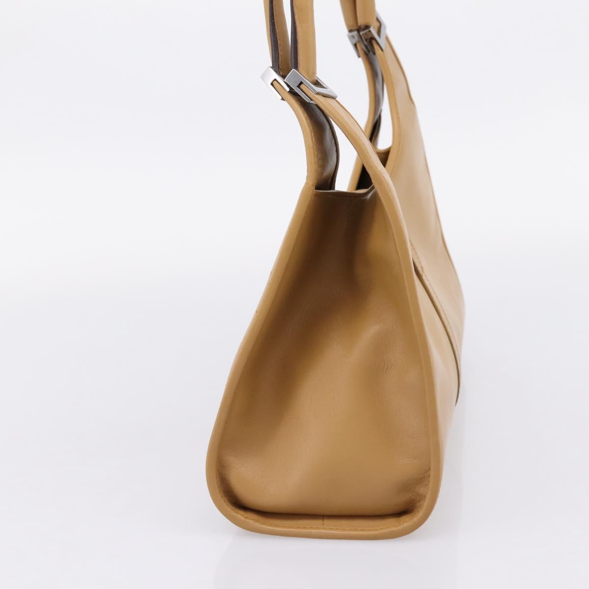 GUCCI Jackie Hand Bag Leather Beige Silver 002 1067 Auth 204890A