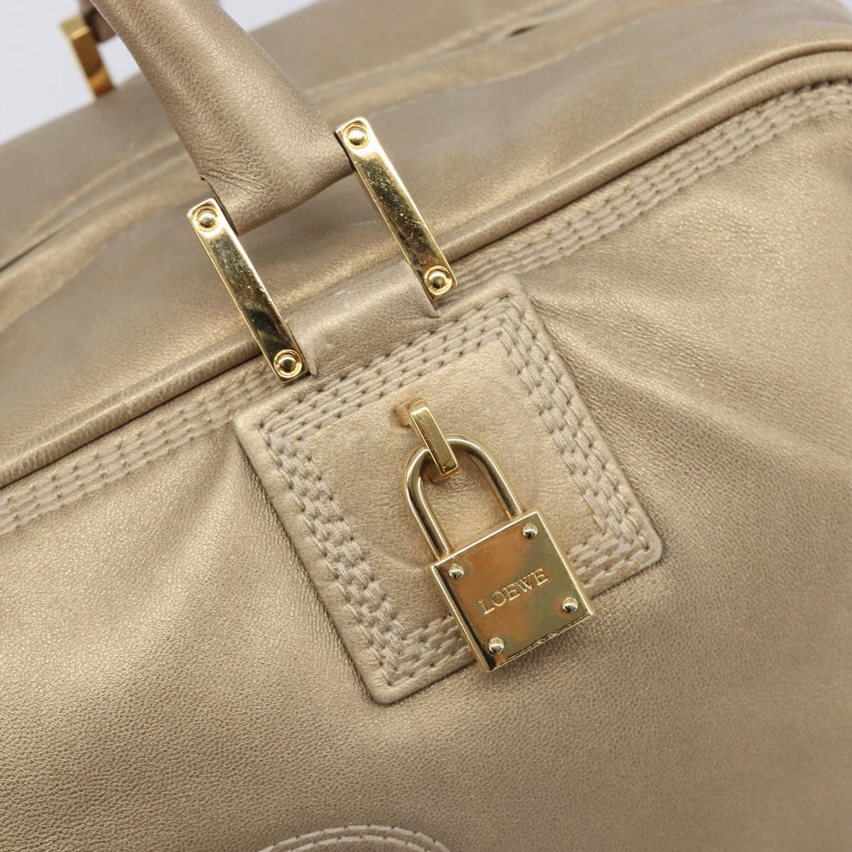 LOEWE Amazona 35 Hand Bag Leather Gold Auth 204893A