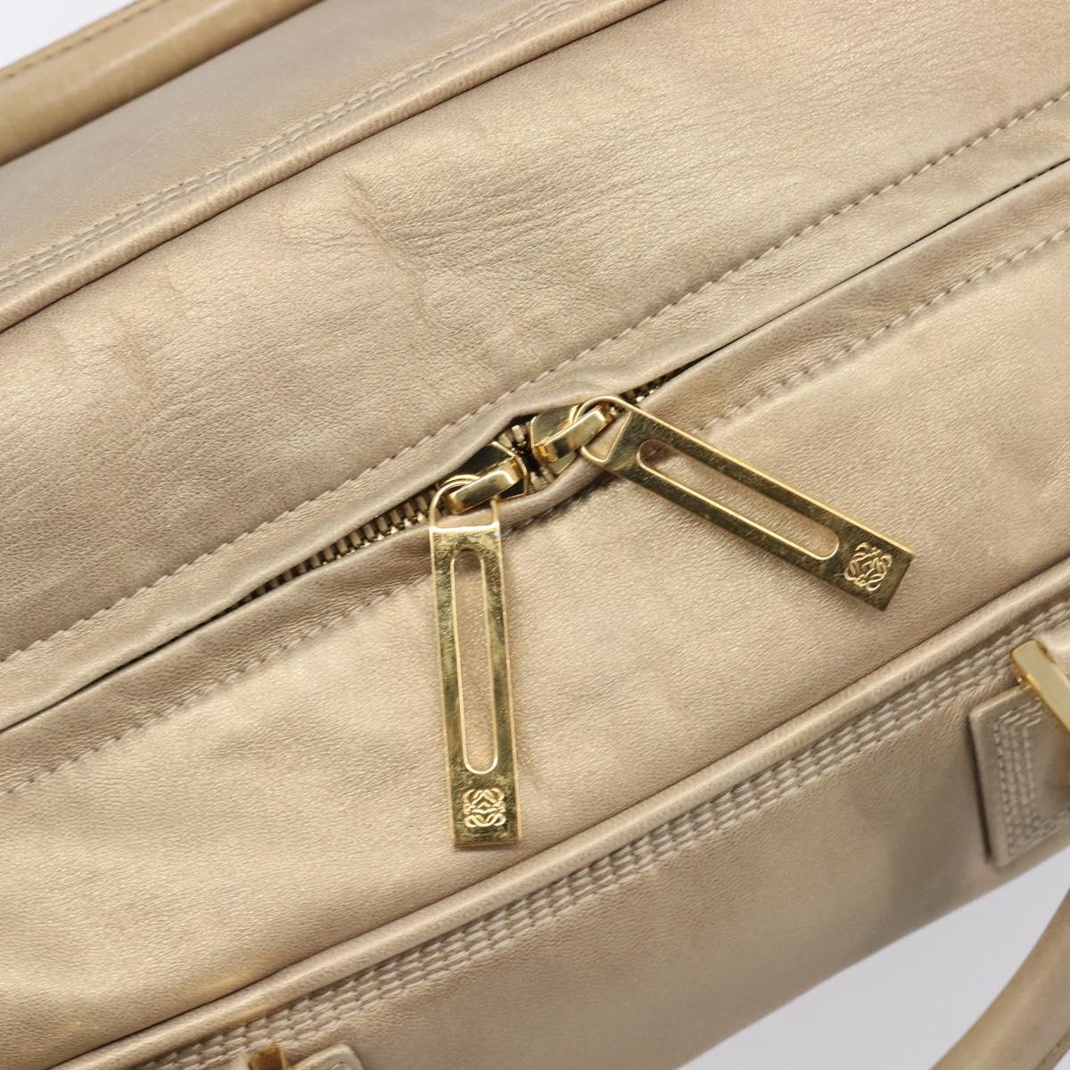 LOEWE Amazona 35 Hand Bag Leather Gold Auth 204893A