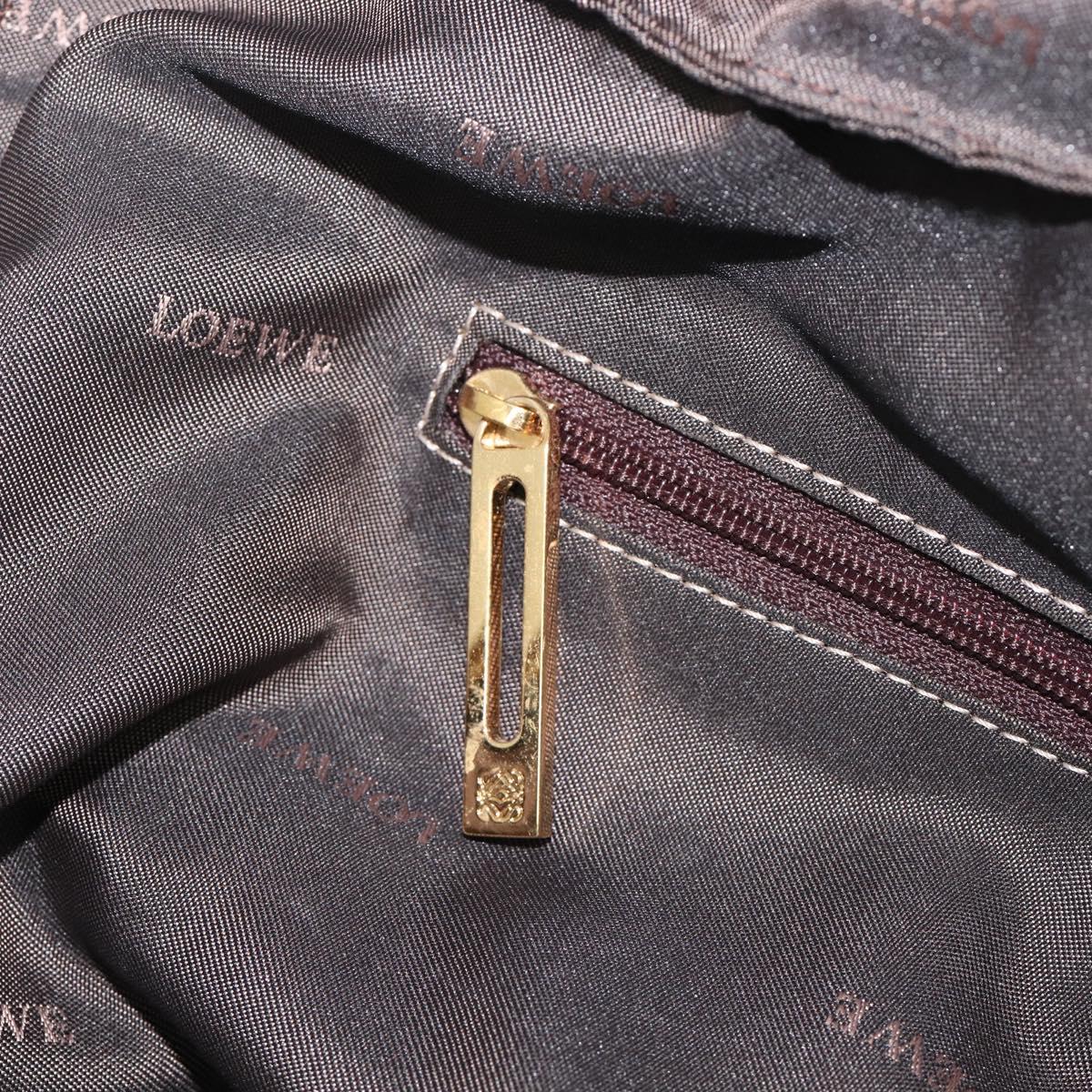 LOEWE Amazona 35 Hand Bag Leather Gold Auth 204893A