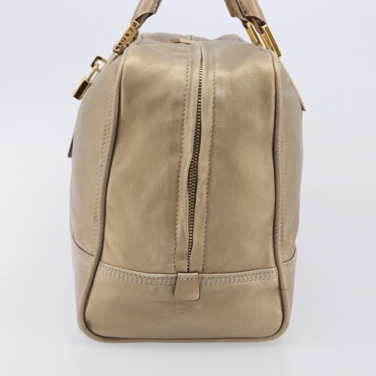 LOEWE Amazona 35 Hand Bag Leather Gold Auth 204893A
