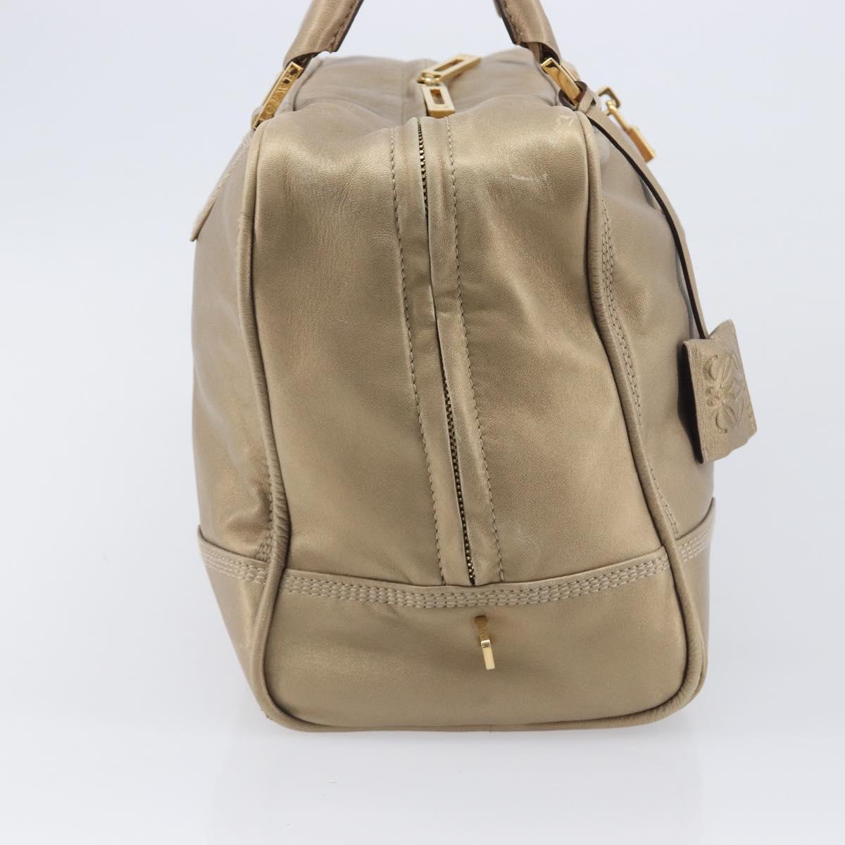 LOEWE Amazona 35 Hand Bag Leather Gold Auth 204893A