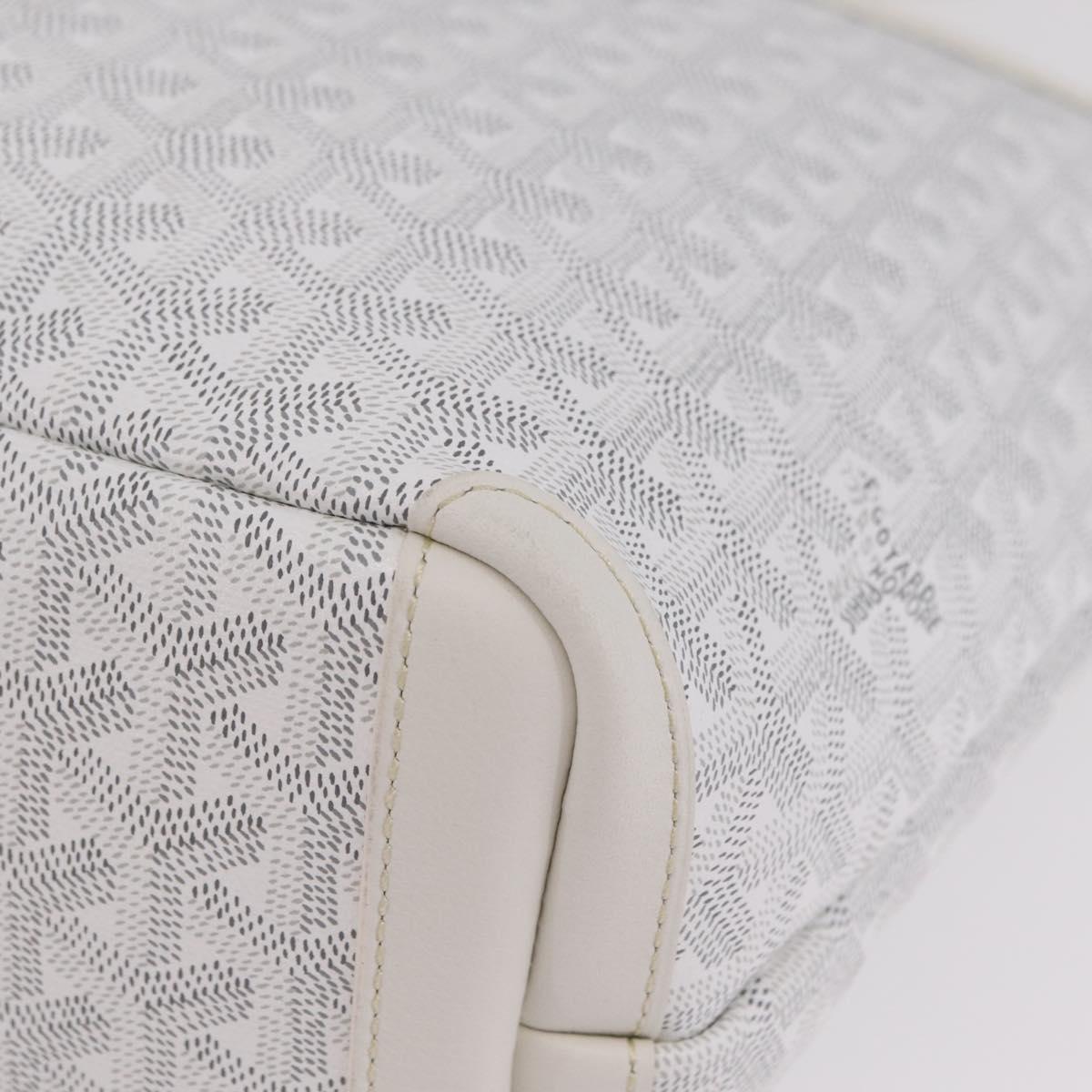GOYARD Herringbone Artois PM Tote Bag PVC Leather White Auth 204894SM
