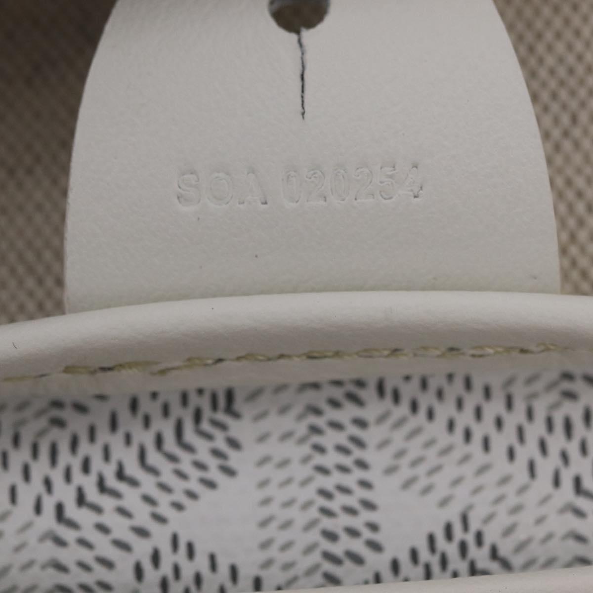 GOYARD Herringbone Artois PM Tote Bag PVC Leather White Auth 204894SM