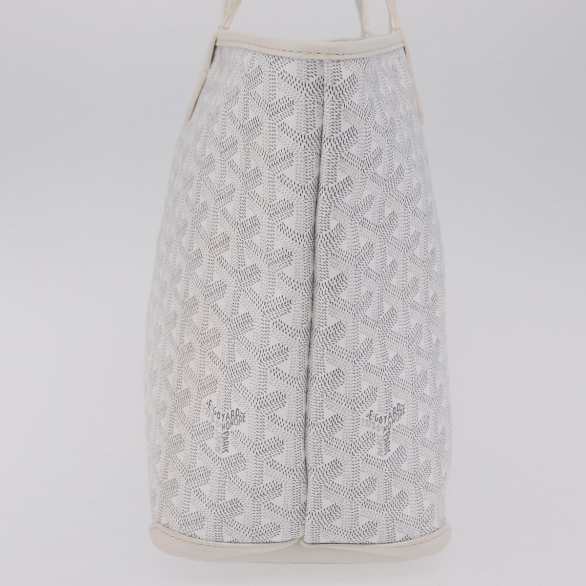 GOYARD Herringbone Artois PM Tote Bag PVC Leather White Auth 204894SM