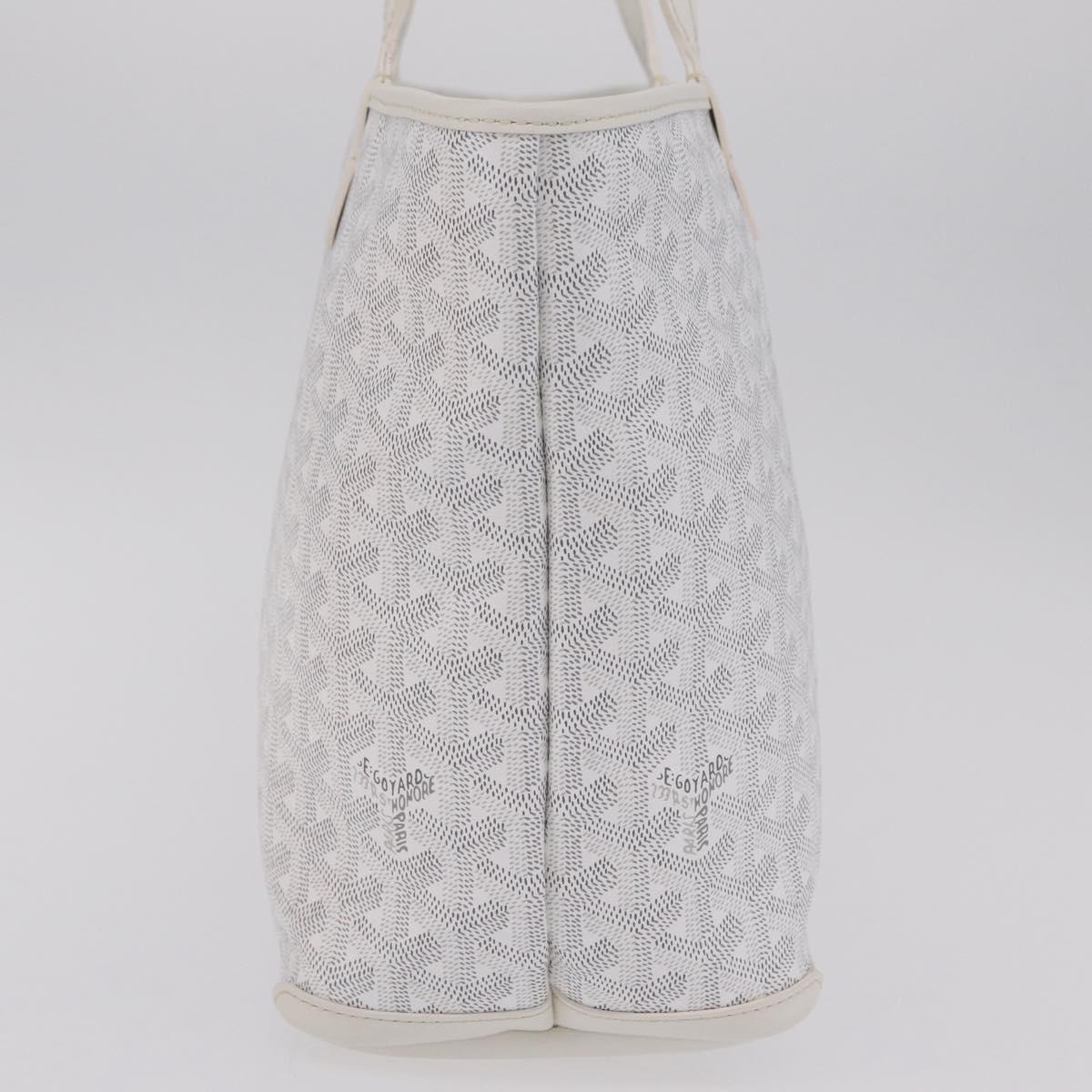 GOYARD Herringbone Artois PM Tote Bag PVC Leather White Auth 204894SM