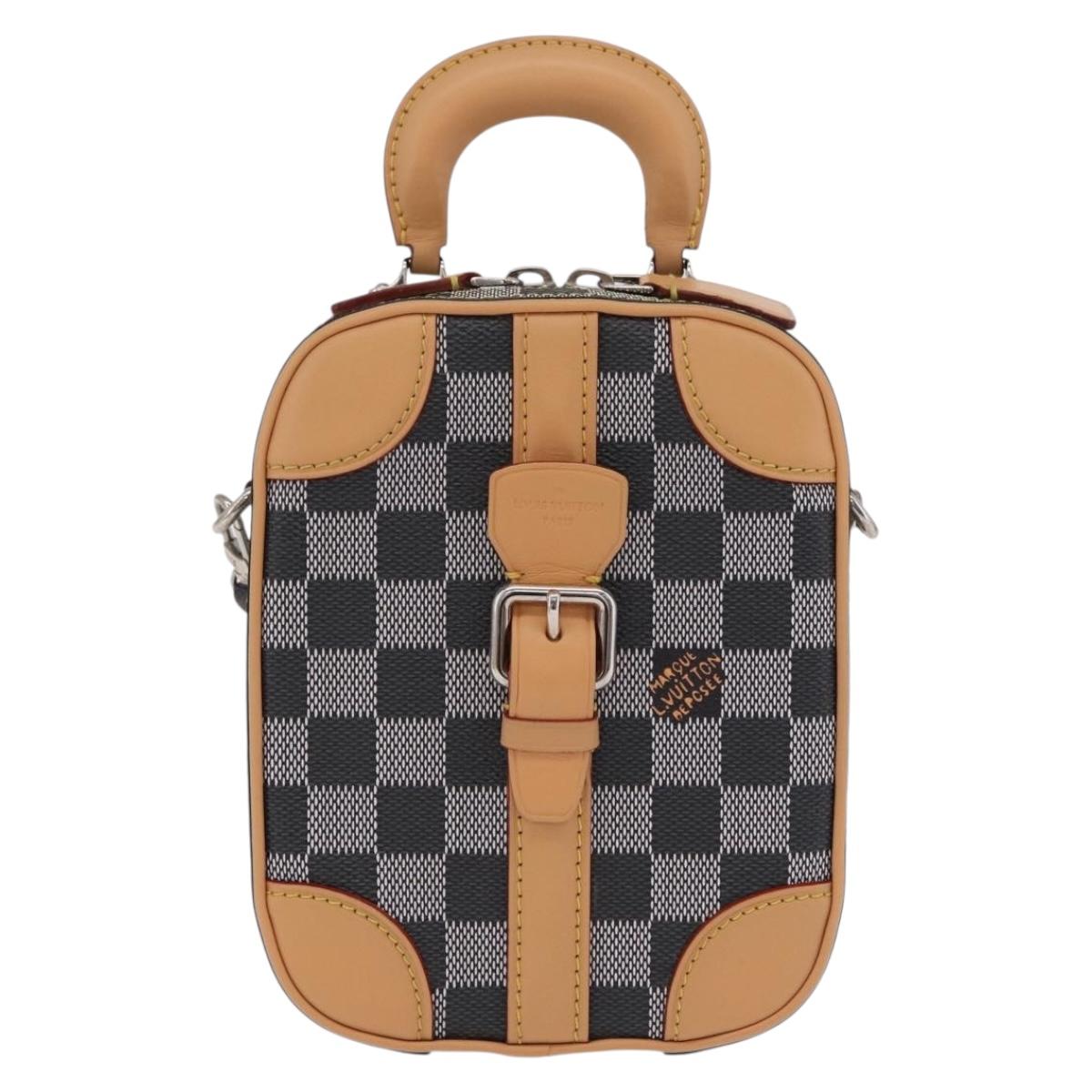 LOUIS VUITTON Damier Versette Vertical Bag White Black N60273 LV Auth 204899SAM