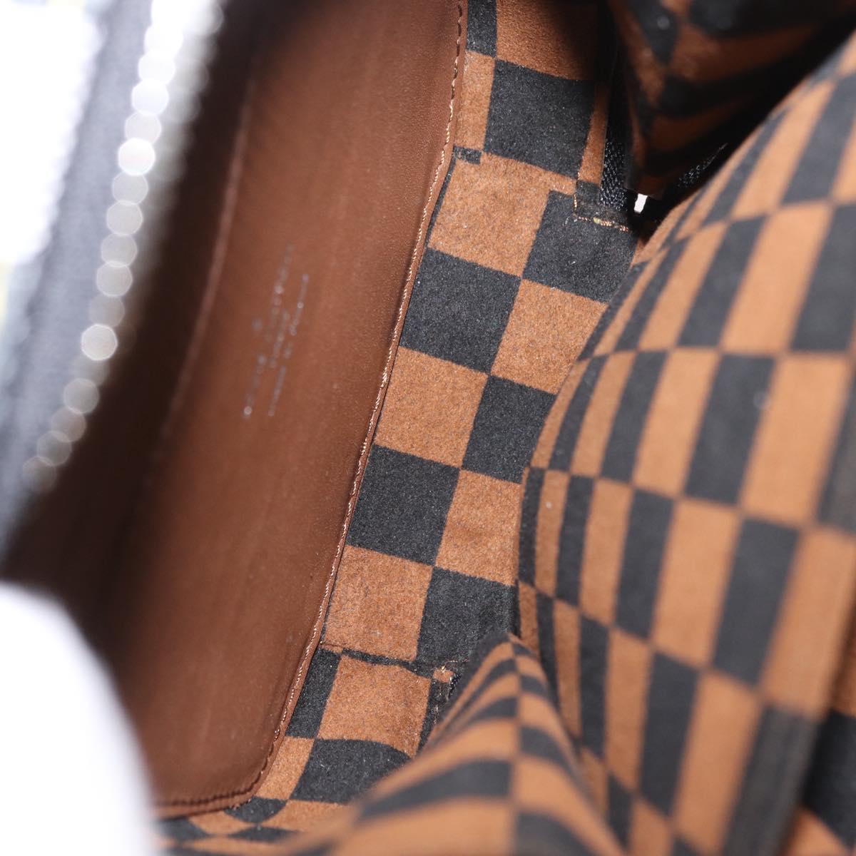 LOUIS VUITTON Damier Versette Vertical Bag White Black N60273 LV Auth 204899SAM