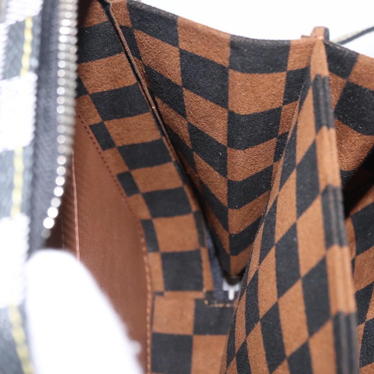 LOUIS VUITTON Damier Versette Vertical Bag White Black N60273 LV Auth 204899SAM