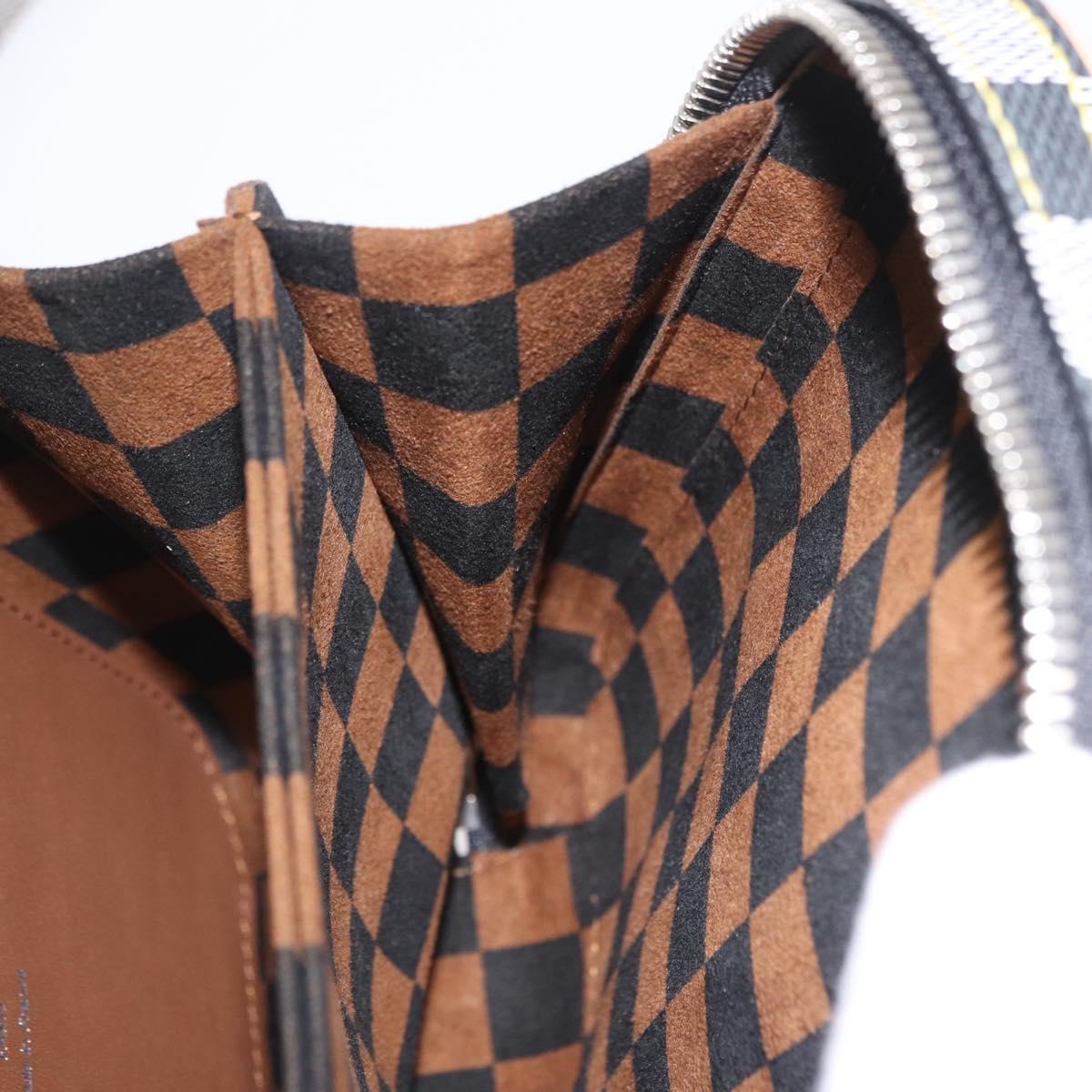 LOUIS VUITTON Damier Versette Vertical Bag White Black N60273 LV Auth 204899SAM