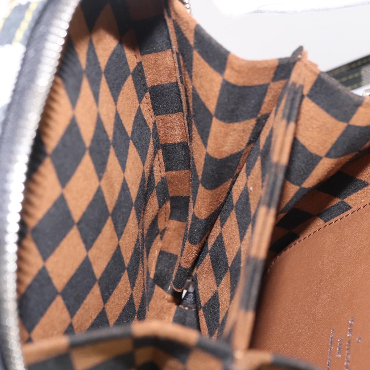 LOUIS VUITTON Damier Versette Vertical Bag White Black N60273 LV Auth 204899SAM