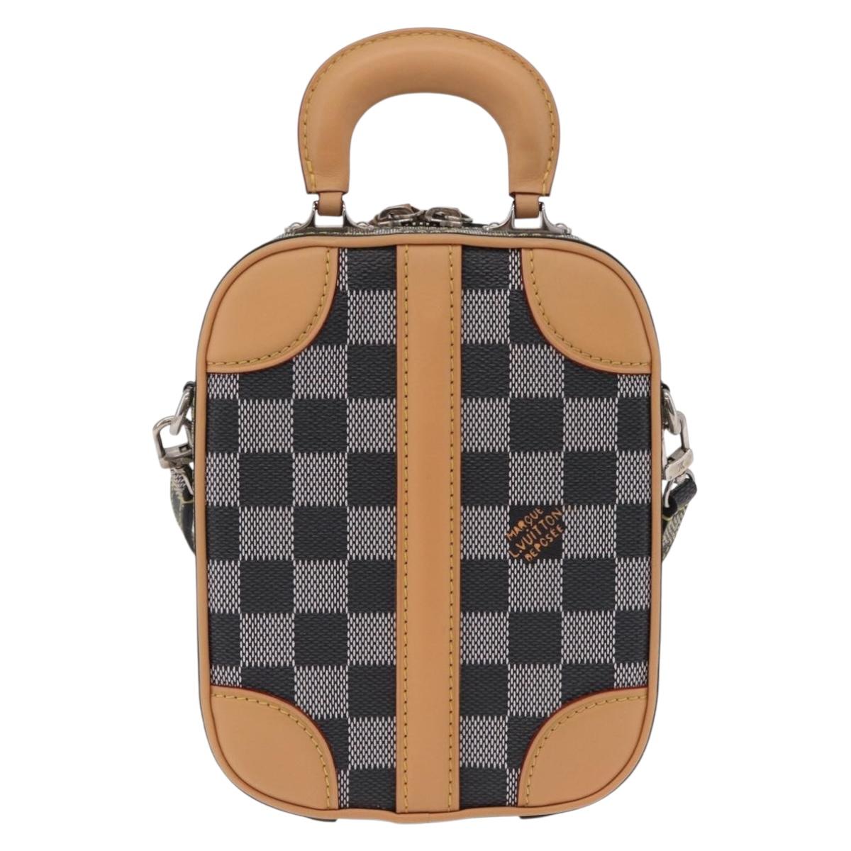 LOUIS VUITTON Damier Versette Vertical Bag White Black N60273 LV Auth 204899SAM