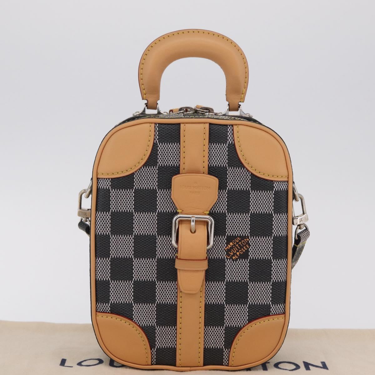 LOUIS VUITTON Damier Versette Vertical Bag White Black N60273 LV Auth 204899SAM