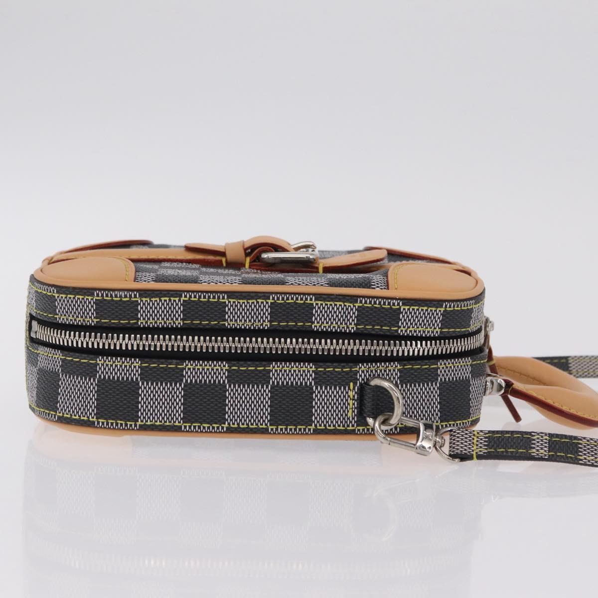 LOUIS VUITTON Damier Versette Vertical Bag White Black N60273 LV Auth 204899SAM