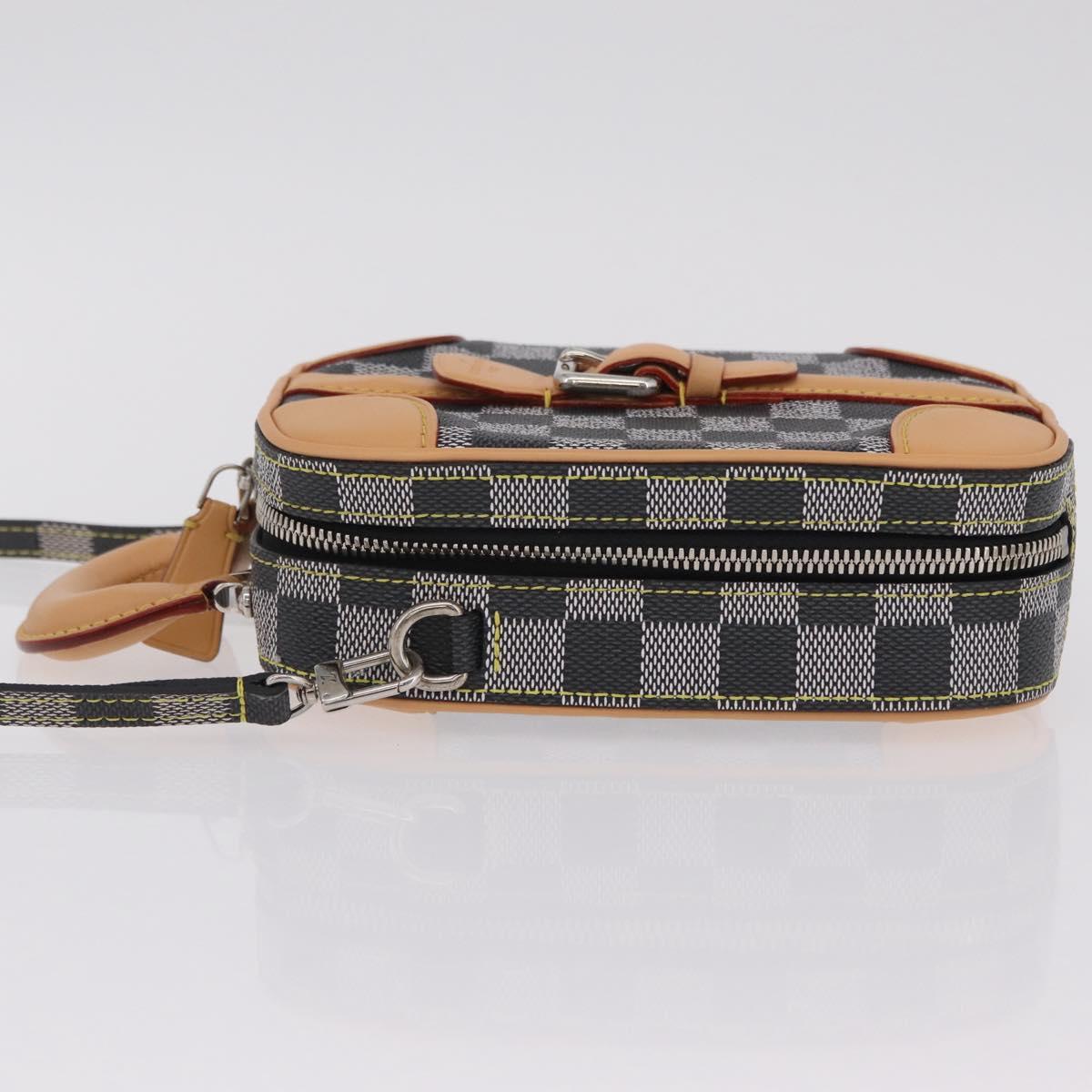 LOUIS VUITTON Damier Versette Vertical Bag White Black N60273 LV Auth 204899SAM