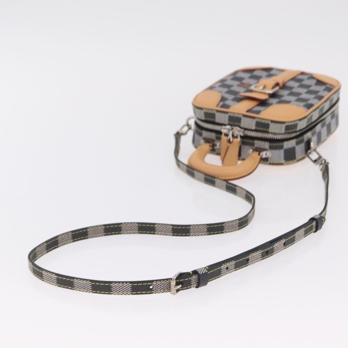 LOUIS VUITTON Damier Versette Vertical Bag White Black N60273 LV Auth 204899SAM