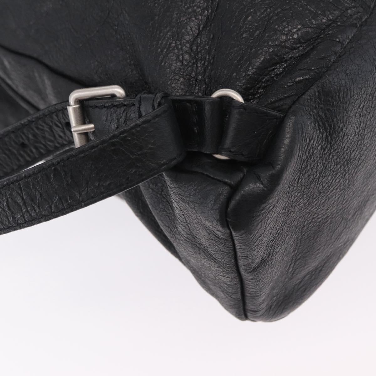 BALENCIAGA Backpack Leather Black Silver 326404 Auth 204900A